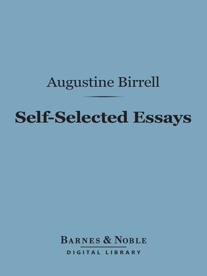 cover image of Self-Selected Essays (Barnes & Noble Digital Library)